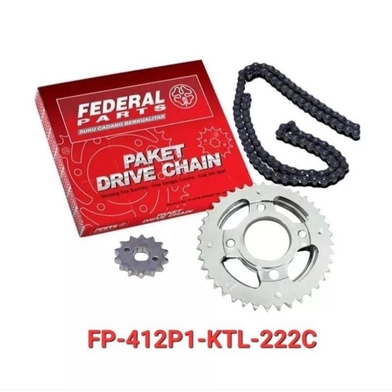 Gir Set KTL - 222C Federal Astra ORI Motor Honda Supra Fit New, Revo Lama 100 CC 1 Set Gir Depan Dan
