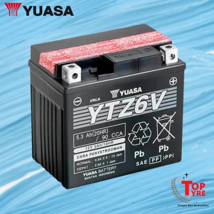 ACCU YUASA YTZ6V ACCU KERING ACCU MOTOR VARIO 125, VARIO 150, PCX