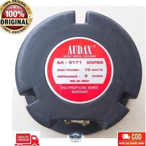 Speaker AUDAX 5 Inch 75 Watt MIDRANGE MIDDLE MIDLE MIDEL ORIGINAL