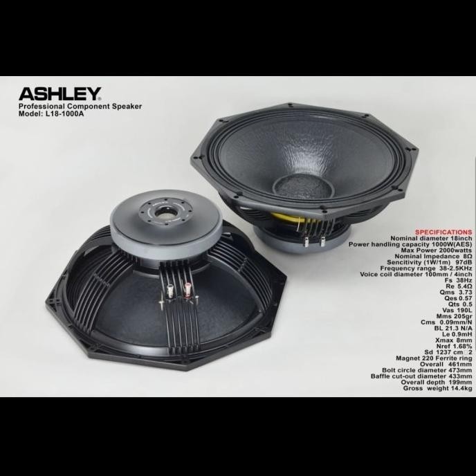 SPEAKER ASHLEY L18 1000A ( 18 INCH 1000WATT ) ORIGINAL