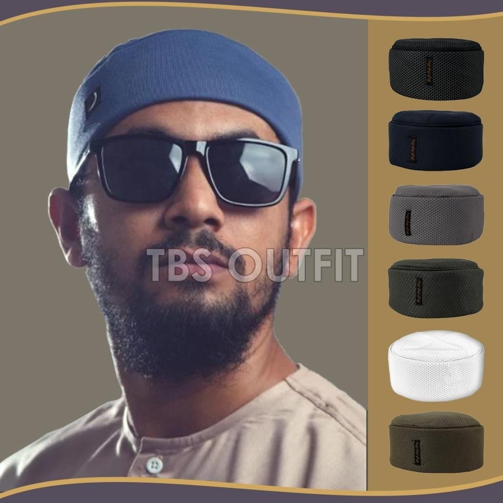 Peci Lipat Mesir Habasya Premium Haji Alay Kopiah Hitam Putih Abu Biru Kopyah Sholat Maiyah Cak Nun 