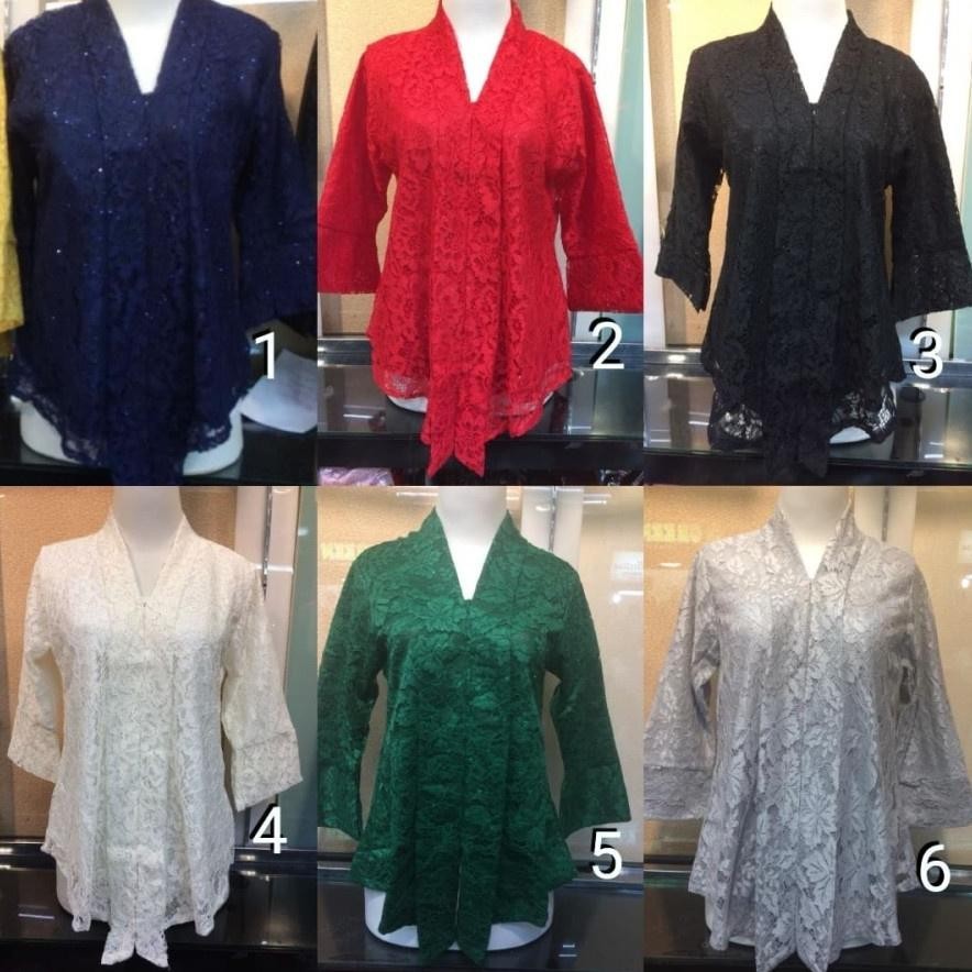 Kebaya Kutubaru Floy Brokat Muslim / Atasan Bahan Brokat / Kebaya Tradisional Modern