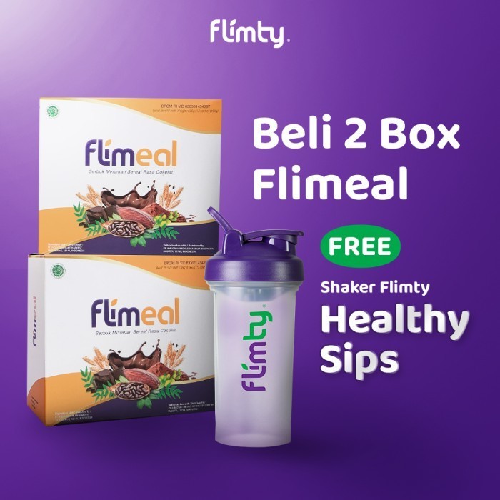 

Flimeal (Meal Replacement) 2 Box + Free Shaker - Coklat Vegan