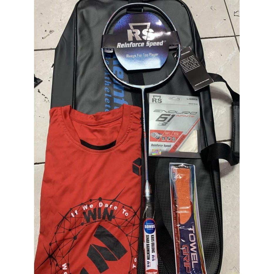 RAKET BADMINTON NEW RS AV FLASH 61 PROF FULL SET KOMPLIT ORIGINAL