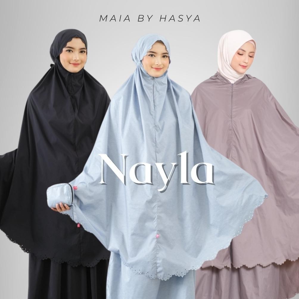 Maia By Hasya - Mukena Nayla 2 In 1 Mukena Travel Traveling Dewasa Mewah Cantik Jumbo