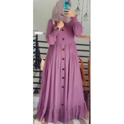 Hot Sale Baju Pakaian Gamis Dress Dres Abaya Fashion Drees Jubah Wanita Muslim Muslimah Remaja Ibu Hamil Busui Perempuan Cewek Cewe Polos Menyusui Kancing Depan Full Rumahan Harian Terbaru Trend Kekinian Murah Cod Harga Hemat