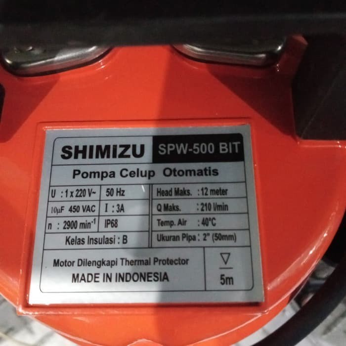Shimizu Pompa Air Celup Spw 500 Bit 2 Inch 12 Meter 500 Watt Spw500
