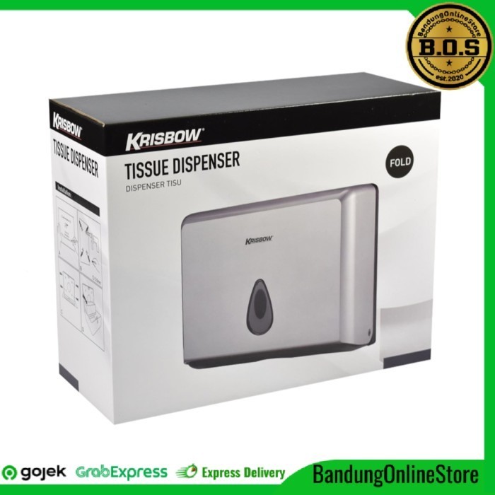Krisbow Dispenser Tissue Silver Tempat Tissue Dinding Tempel Toilet