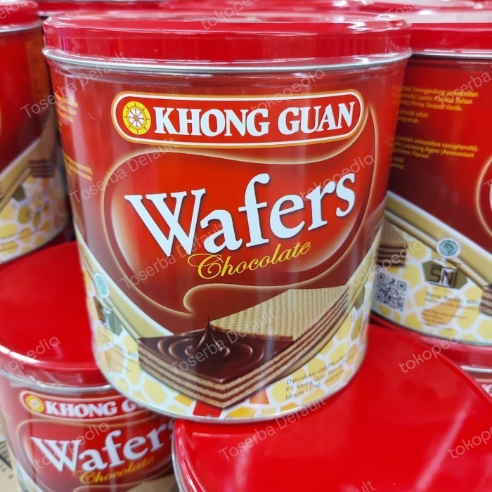 

Produk Unggulan] [1 KARTON = 6 Kaleng @600 gram] Khong Guan Wafers Chocolate Coklat