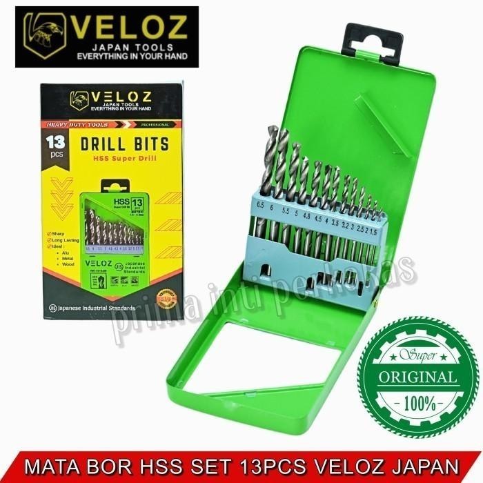 MATA BOR SET BAHAN HSS 13 PCS - MATA BOR BESI SET VELOZ JAPAN TERBAIK