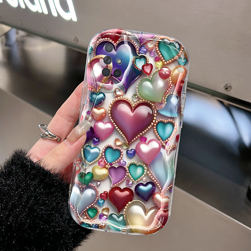 Casing Hp Samsung Galaxy A71 A72 4G A72 5G Case hp ponsel pola cinta 3D Casing lunak untuk mencegah 