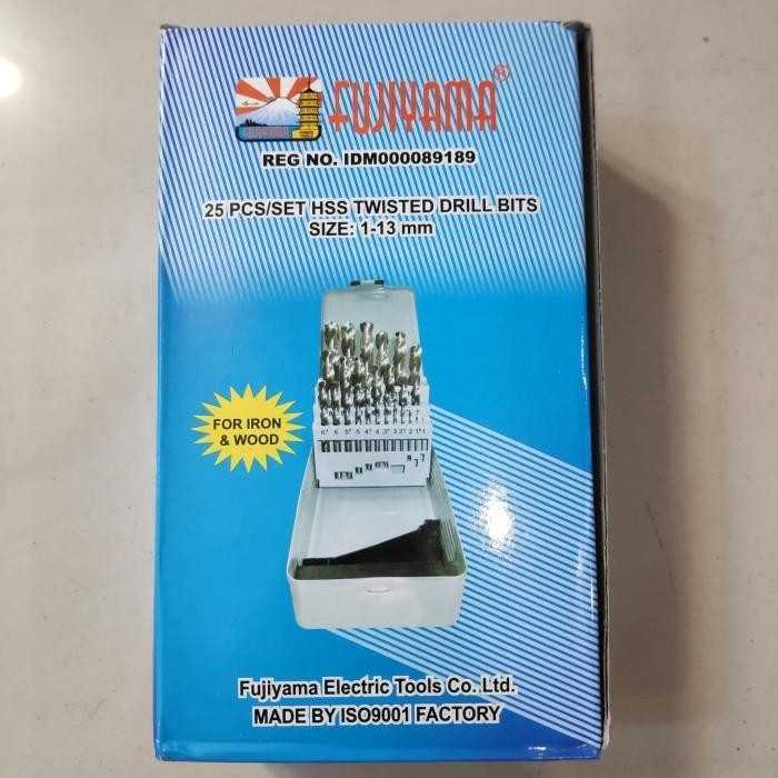 MATA BOR SET BESI DAN KAYU HSS 25 PCS DRILL BITS FUJIYAMA