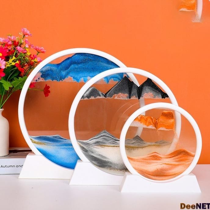 Moving Sandscape - Moving Sand Painting Art Picture - Round Frame