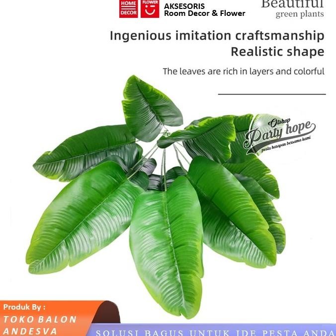 Daun Pisang Artificial / Daun Pisang Plastik / Dekorasi Tanaman Hias