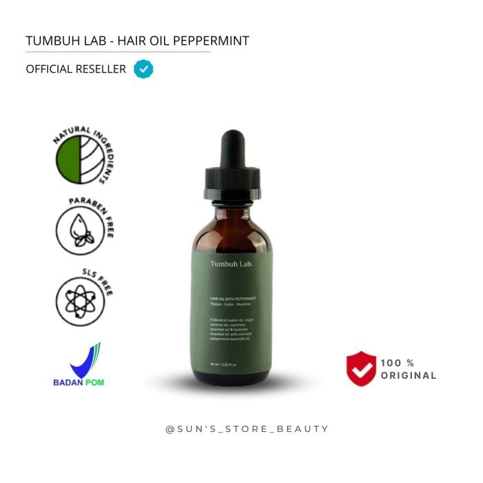 TUMBUH LAB HAIR OIL TUMBUHLAB PEPPERMINT 60ML