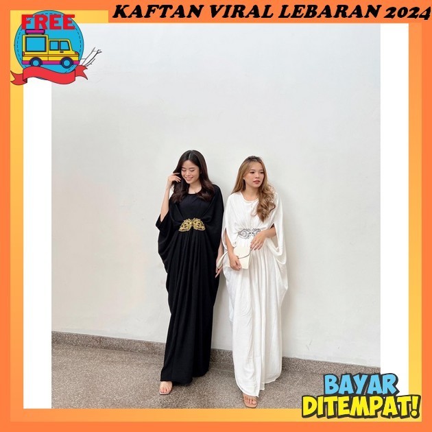 Kaftan Lebaran Mewah Premium Satin Bju Kain Pkaian Gamis Dress Korean Style Muslim Remaja Kaftn Abya