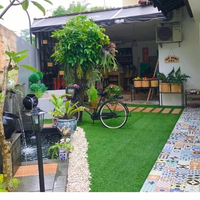 Karpet Rumput Sintetis Tebal 10Mm Dekorasi Ruangan Outdoor Indoor