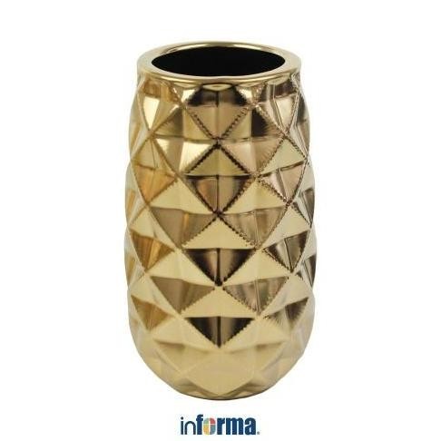 Informa - Vas Keramik 24.5 Cm Origami - Gold