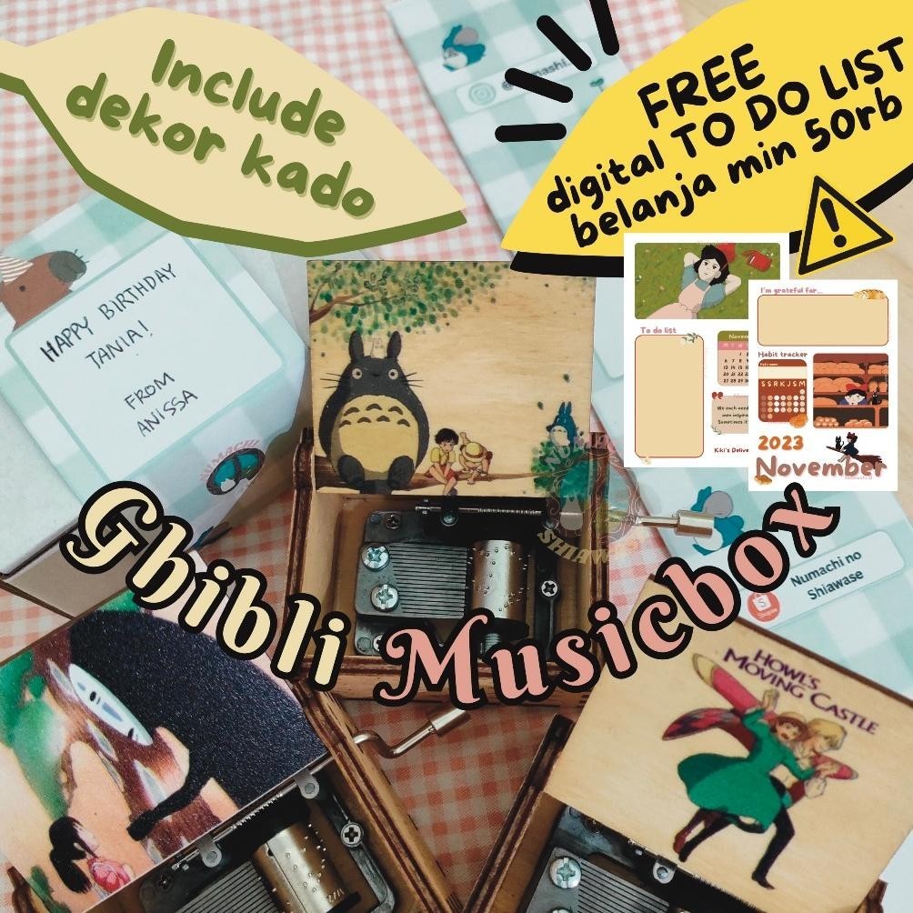 ORIGINAL MUSIC BOX STUDIO GHIBLI INCLUDE DEKOR KADO HADIAH kotak musik orgel ukiran kayu vintage man