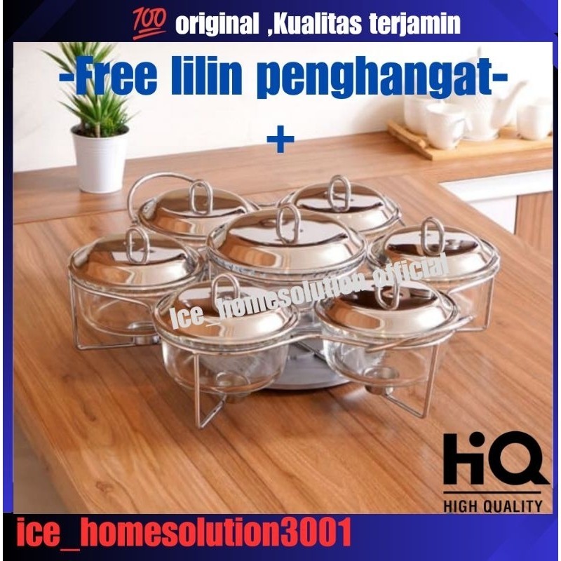 Delicia Set 7 Pcs Sabinex Ghangat Makanan Dengan Dasar Putar/Ghangat Makanan/Food Warmer