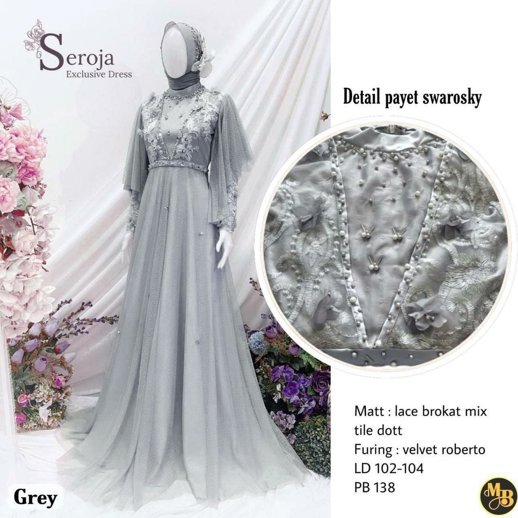 Fairyrozi Seroja Exclusive Long Dress Allsize Bahan Premium