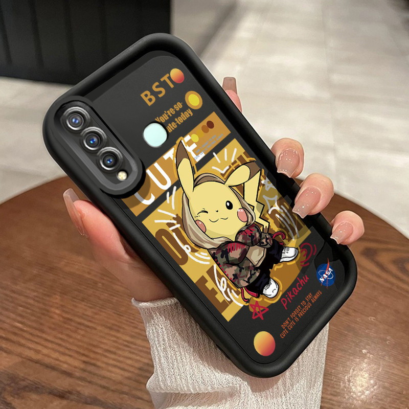 Casing Hp VIVO Y19 VIVO Y5s Case Doraemon dan pola Pikachu Softcase ponsel  Kesing casing pelindung 