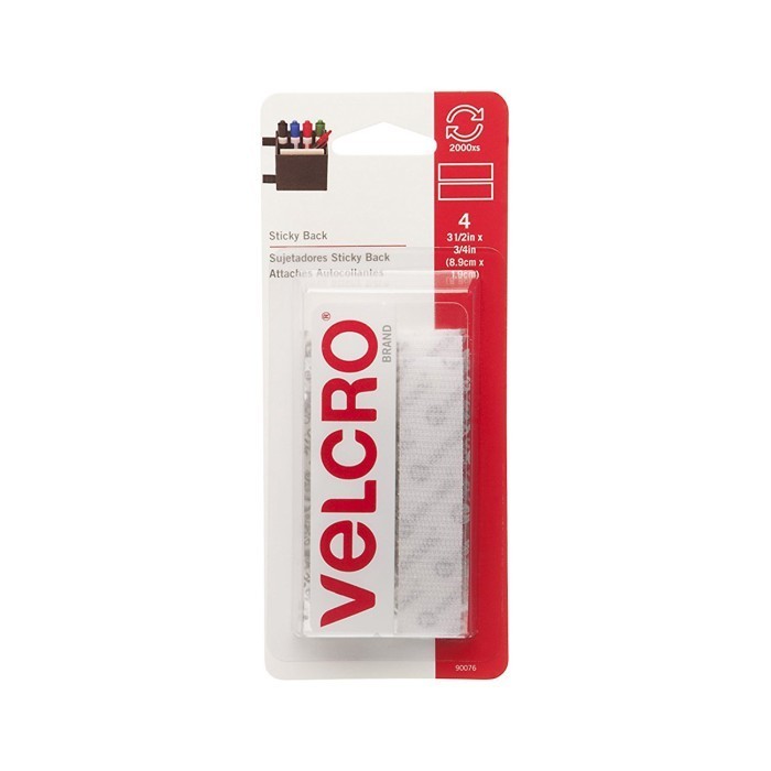 

VELCRO Sticky Back 3 1/2" x 3/4" Strips 4 Sets - White TERMURAH