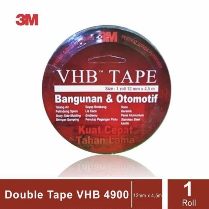 

HOT SALE 3M VHB Automotive 4900 Double Tape [T1.1 mm/Size 12 mm x 4.5 m] /roll