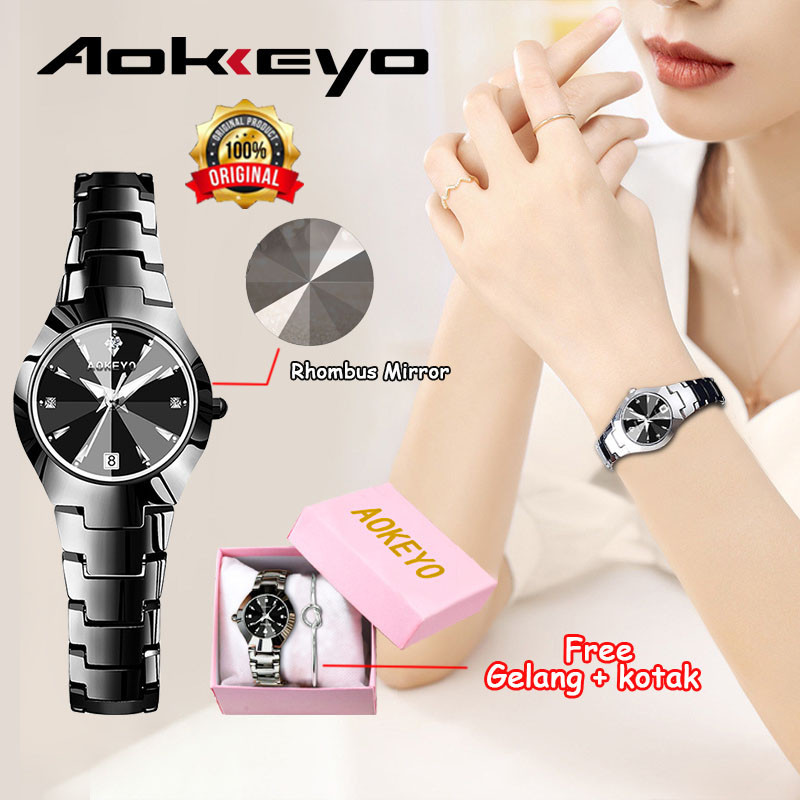 RECOMMENDED AOKEYO W101 Jam Tangan Wanita Original Berlian Anti Air Analog Bisnis Kuarsa Jam Tangan