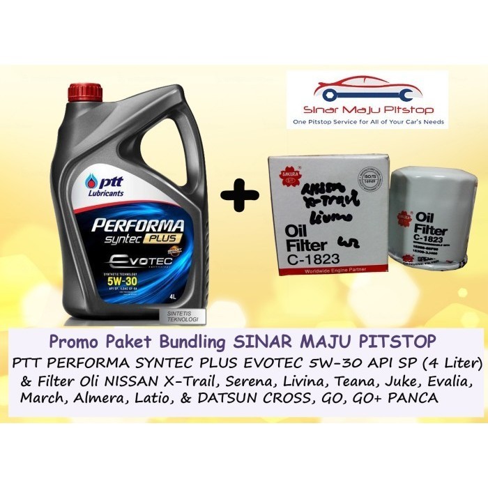 PAKET OLI PTT 5W-30 & FILTER MOBIL NISSAN GRAND LIVINA & JUKE & EVALIA
