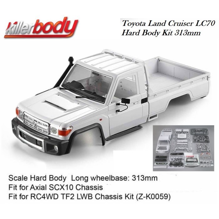 Killerbody Toyota Land Cruiser LC70 V2 313mm 1/10 Hard Body Set