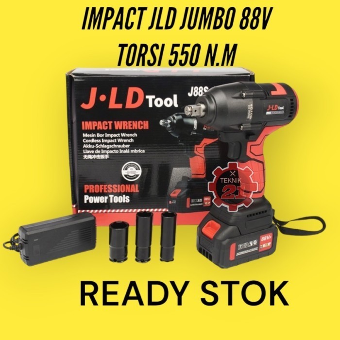 JLD MESIN BOR IMPACT WRENCH TORSI BESAR 550 NM CORDLESS 1 BATERAI