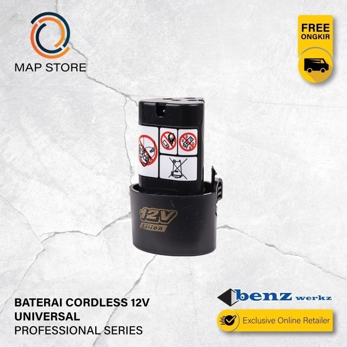 BATERAI MESIN BOR CORDLESS 12V 18V BATRE CORDLESS IMPACT DRILL BENZ