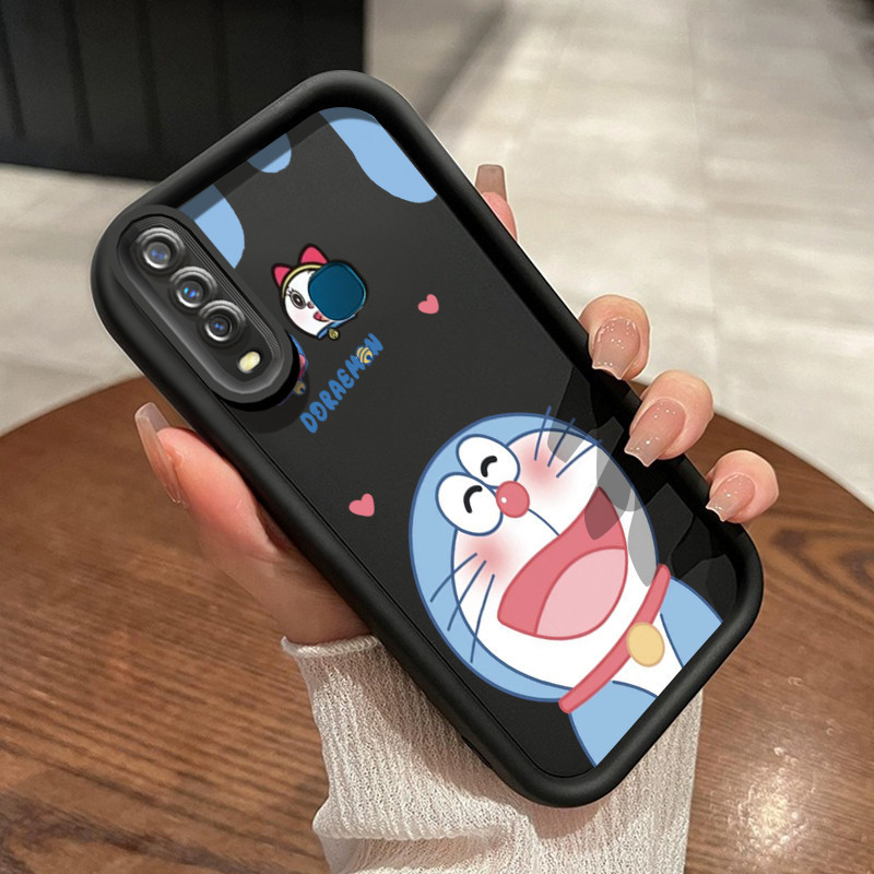 Casing Hp VIVO Y17 Y15 Y12 Y12i Y3 Y3s 2020 Case Anti drop Casing ponsel Doraemon tertawa HP pelindu