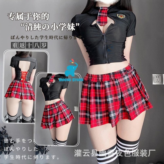 Lingerie Sexy Set Cosplay Baju Seragam Sekolah Jepang