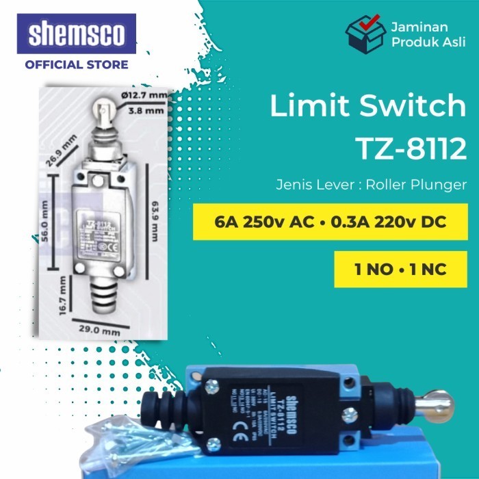 New Limit Switch Saklar Push On No Nc Tz-8112 D4V-8112 Shemsco Cntd Best Quality
