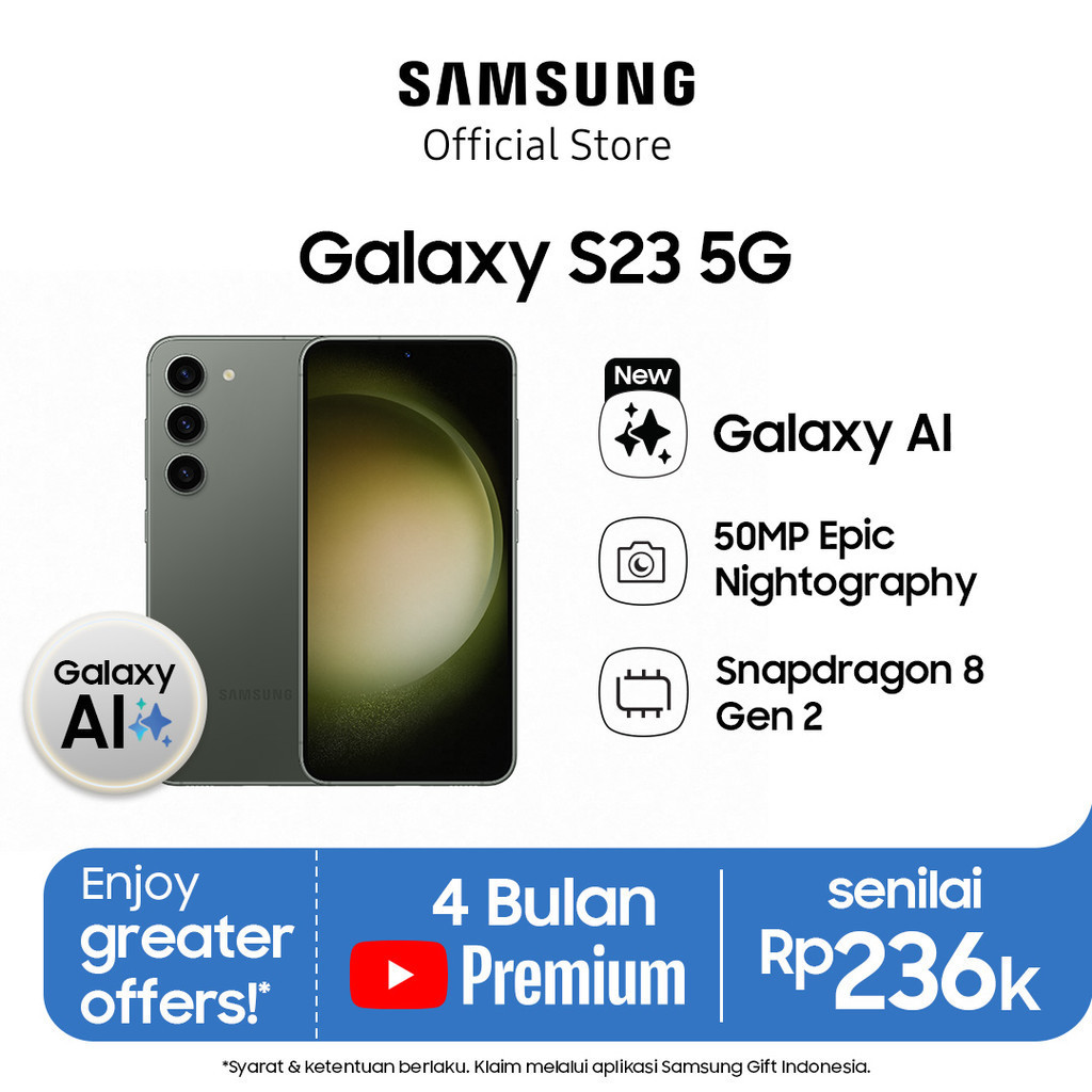 Samsung Galaxy S23 5G 8GB/256GB - Green, Handphone AI