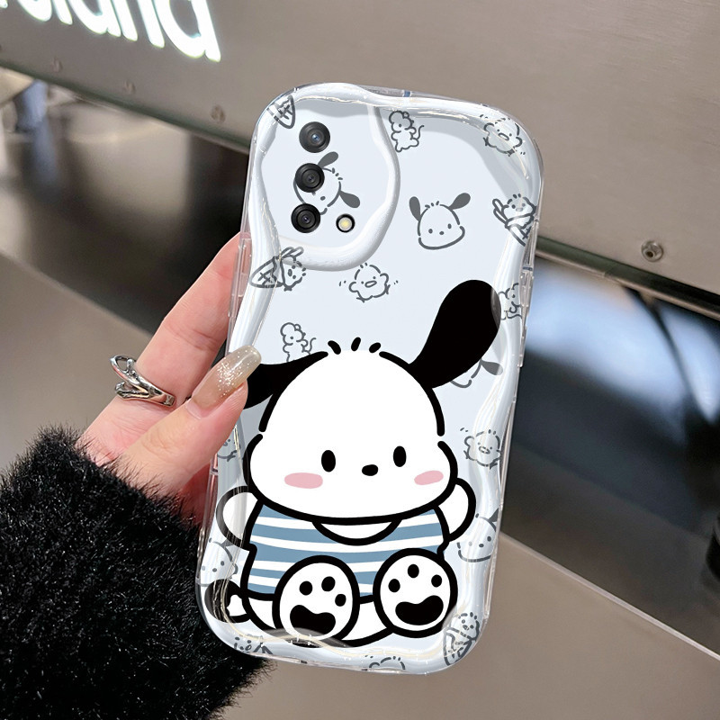 Casing Hp OPPO A74 4G A95 4G F19 F19s Reno 6 Lite Case lucu Pacha anjing dan pola HelloKitty Softcas