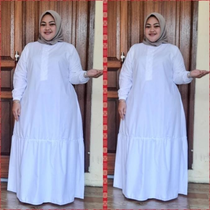 Gamis Jumbo Super Jumbo Toyobo Ld 130 Ld 140 Ld 150 Toyobo Putih