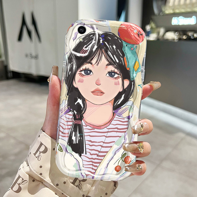 Casing Hp VIVO Y91C Y90 Y1s Case lembut Softcase sarung HP pola Korea perempuan Kesing ponsel  casin