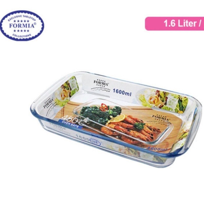 WADAH TEMPAT NAMPAN KOTAK SAYUR SAJI KACA BAKE & SERVE 1600ML - FORMIA