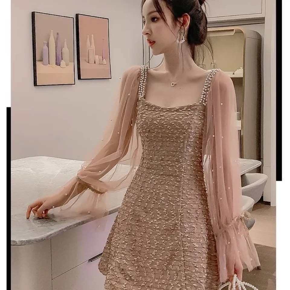 Gaun temperamen ibu 2025 baru setengah baya dan tua rok gaya Barat wanita