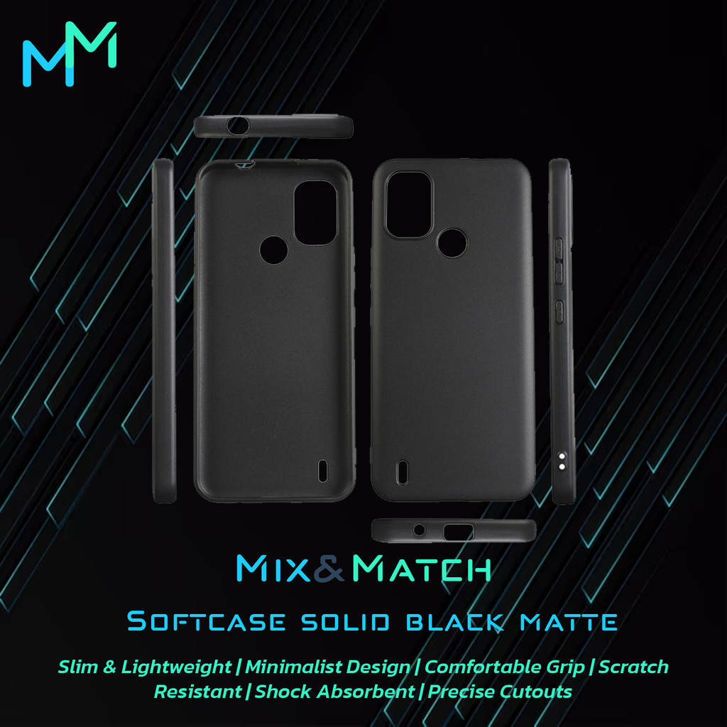 Softcase Casing Solid Black Matte Hitam Nokia C21 / C21+ Plus / C31
