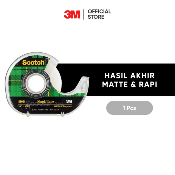 

Scotch Perekat Isolasi Magic Tape Dengan Dispenser 19Mm X 36M 810D