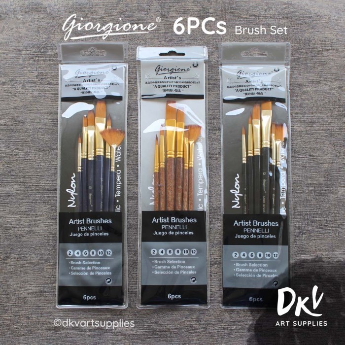 

Giorgione Brush Set 6 Pcs G-6030H Kuas Lukis Nylon