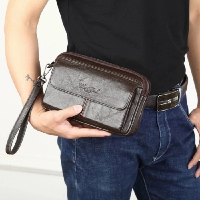 Handbag Kulit Asli Tas Tangan Kulit Pria Tas Genggam