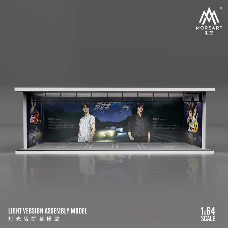 MoreArt More Art 1:64 Initial D Black Parking Lot Scene Diorama with LED Light