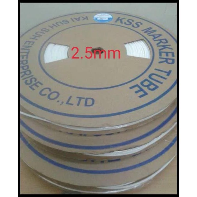 

DISKON KSS MARKER TUBE 2.5MM CUBING LABEL KABEL LISTRIK NAME WARNA PUTIH