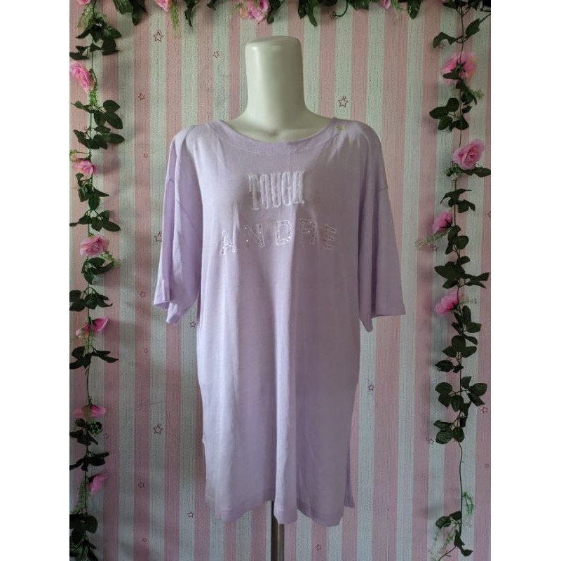 Blouse kaos atasan rajut warna Lilac