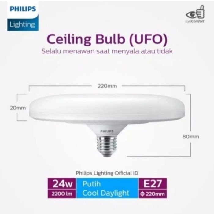 Lampu Led Ufo Philips 15W 24W Lampu Ceiling Fitting E27 15Watt 24Watt
